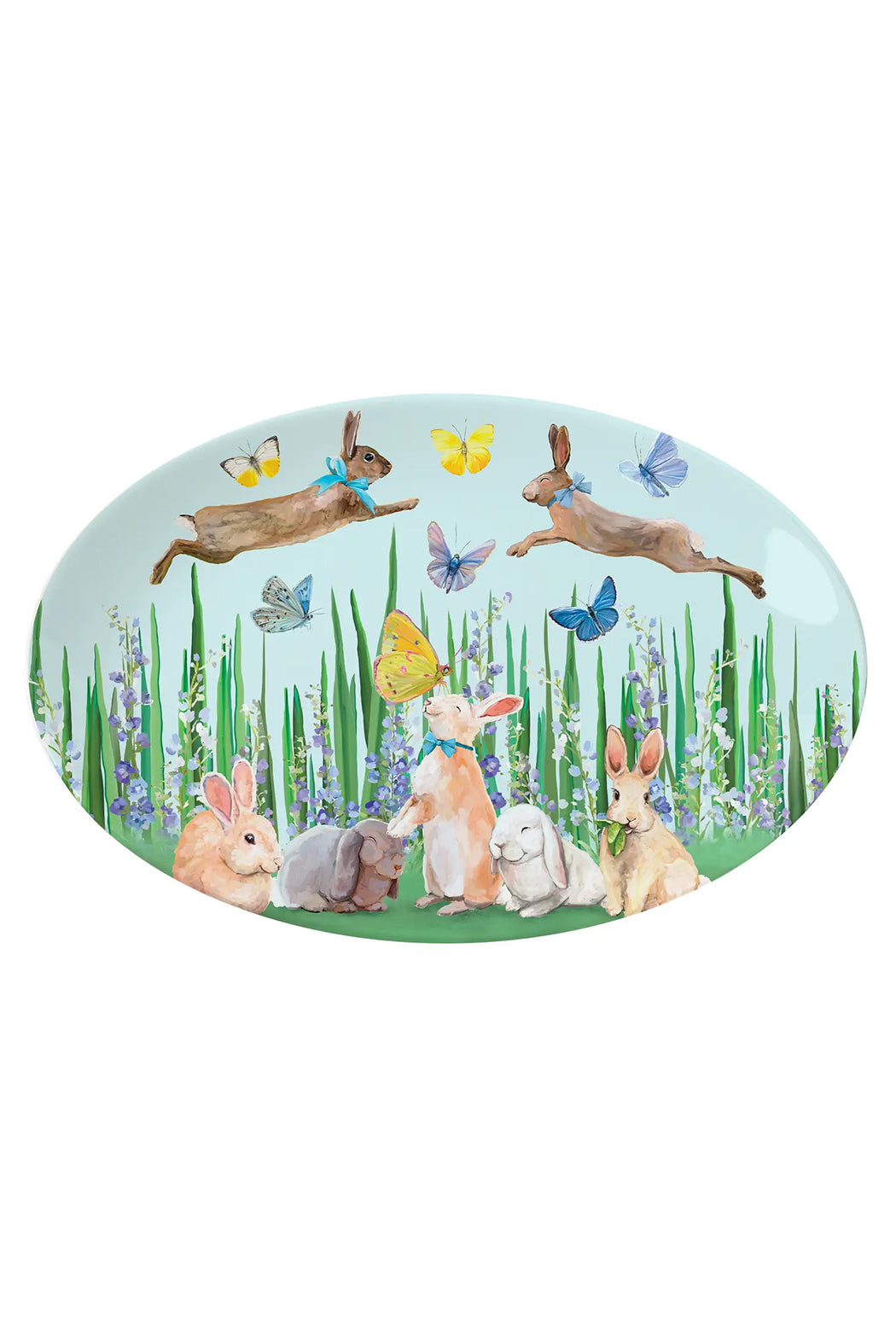 Green Box Art Springtime Bunnies Platter