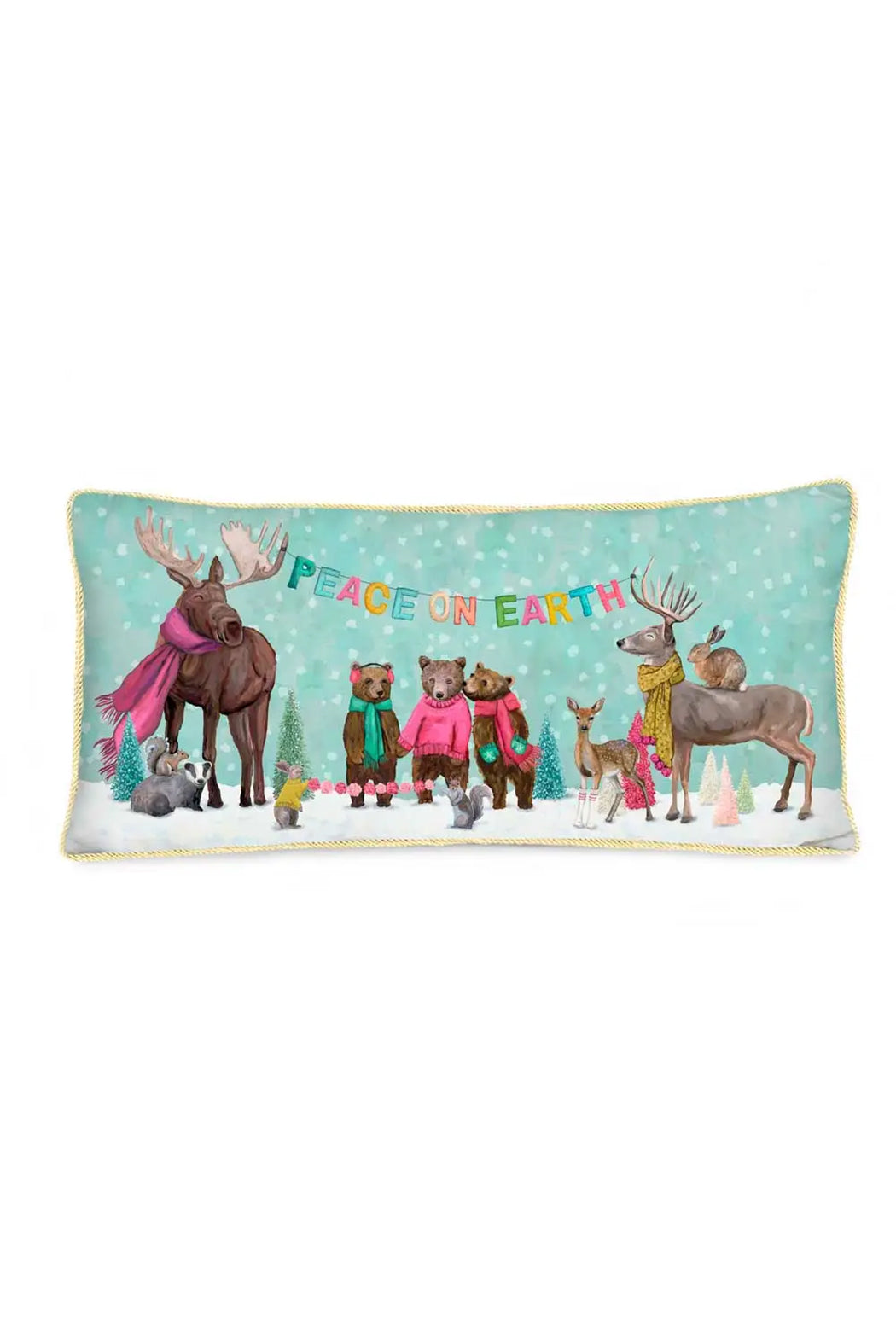 Green Box Art Holiday - Peace On Earth By Cathy Walters Pillow