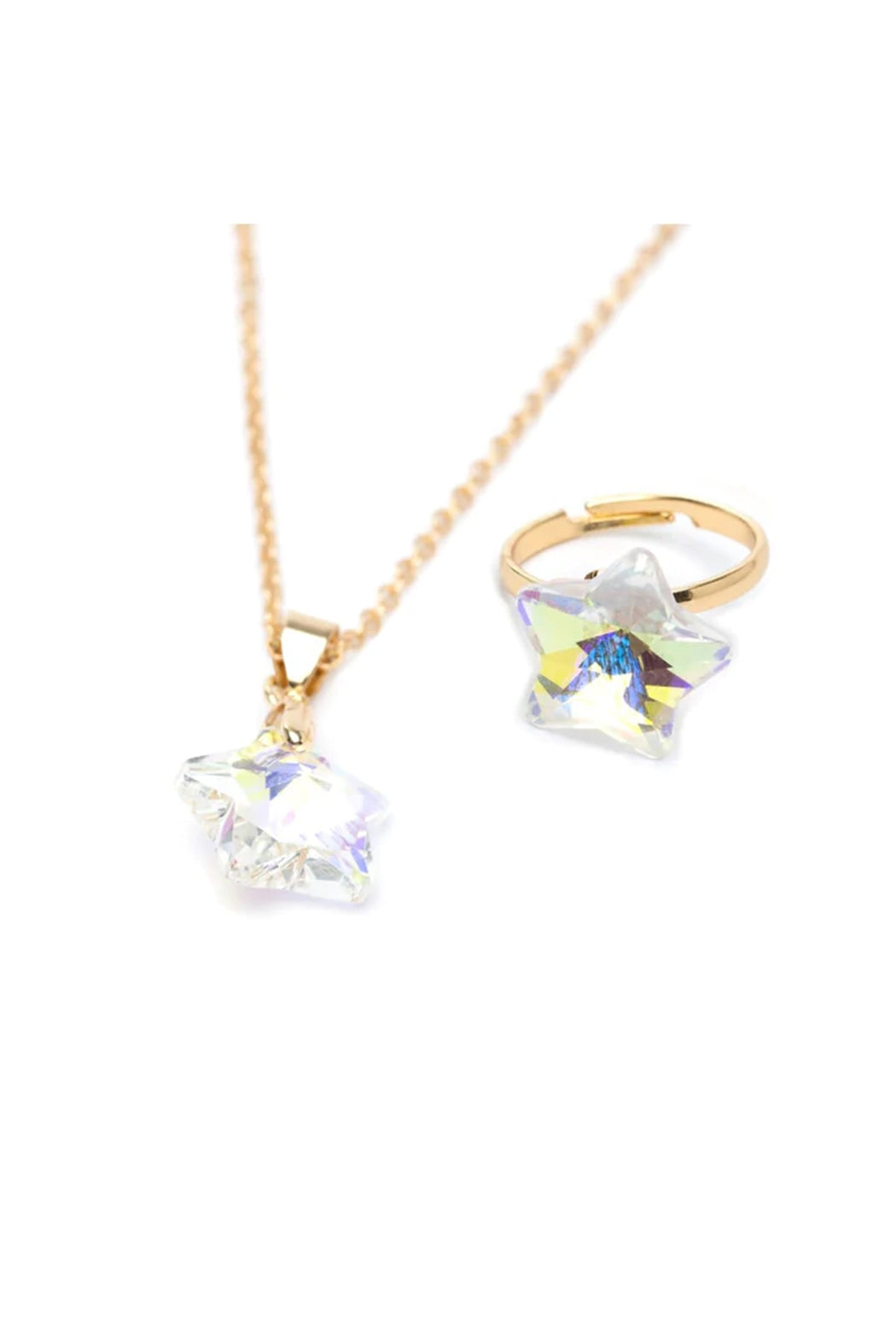 Great Pretenders Holographic Star Necklace & Ring Set