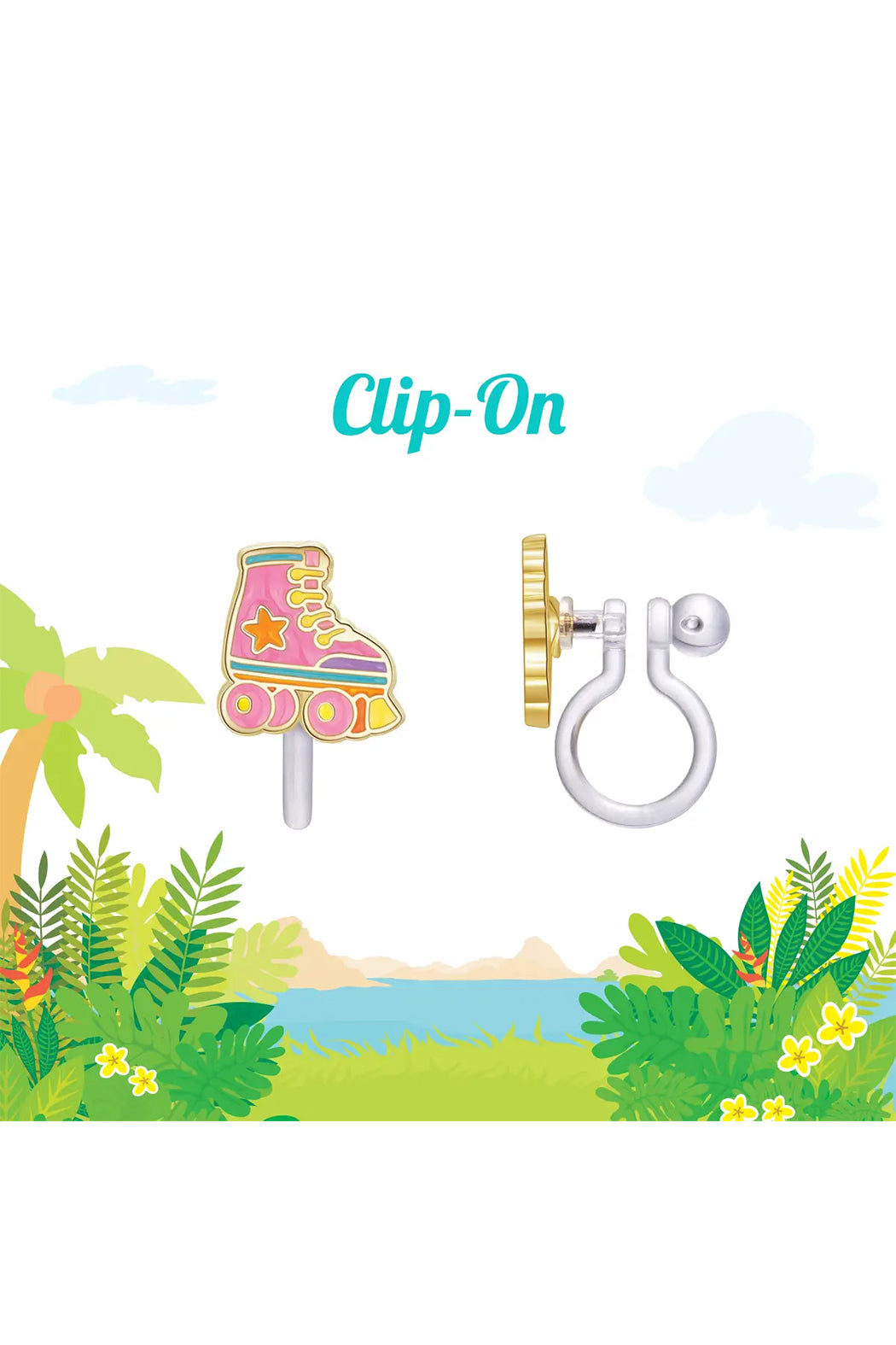 Girl Nation Clip On Cutie Earrings- Roller Skates