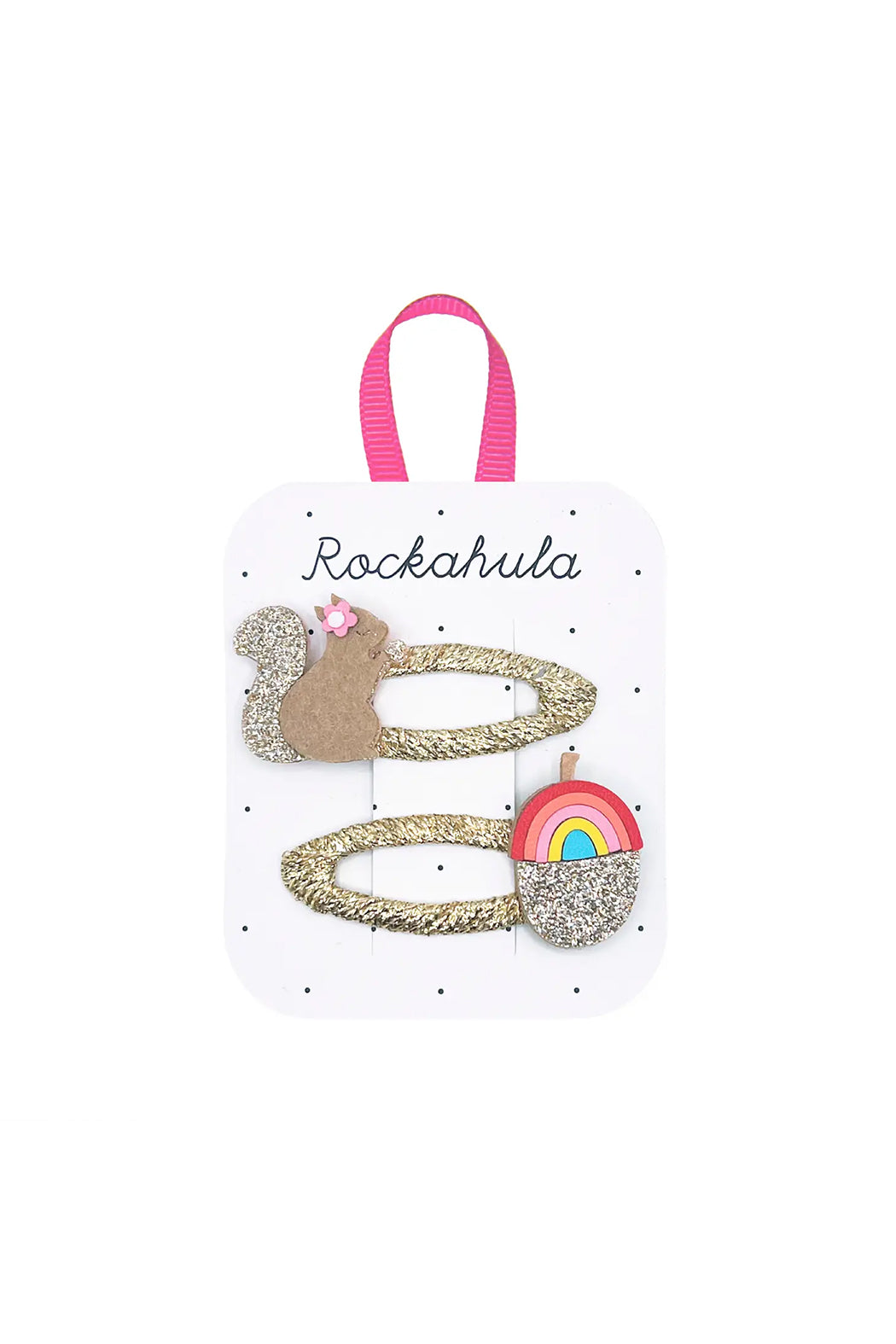 Rockahula Squirrel and Rainbow Acorn Clips