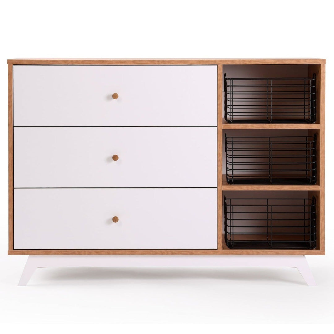 Central Park 3-Drawer Dresser, White/Natural